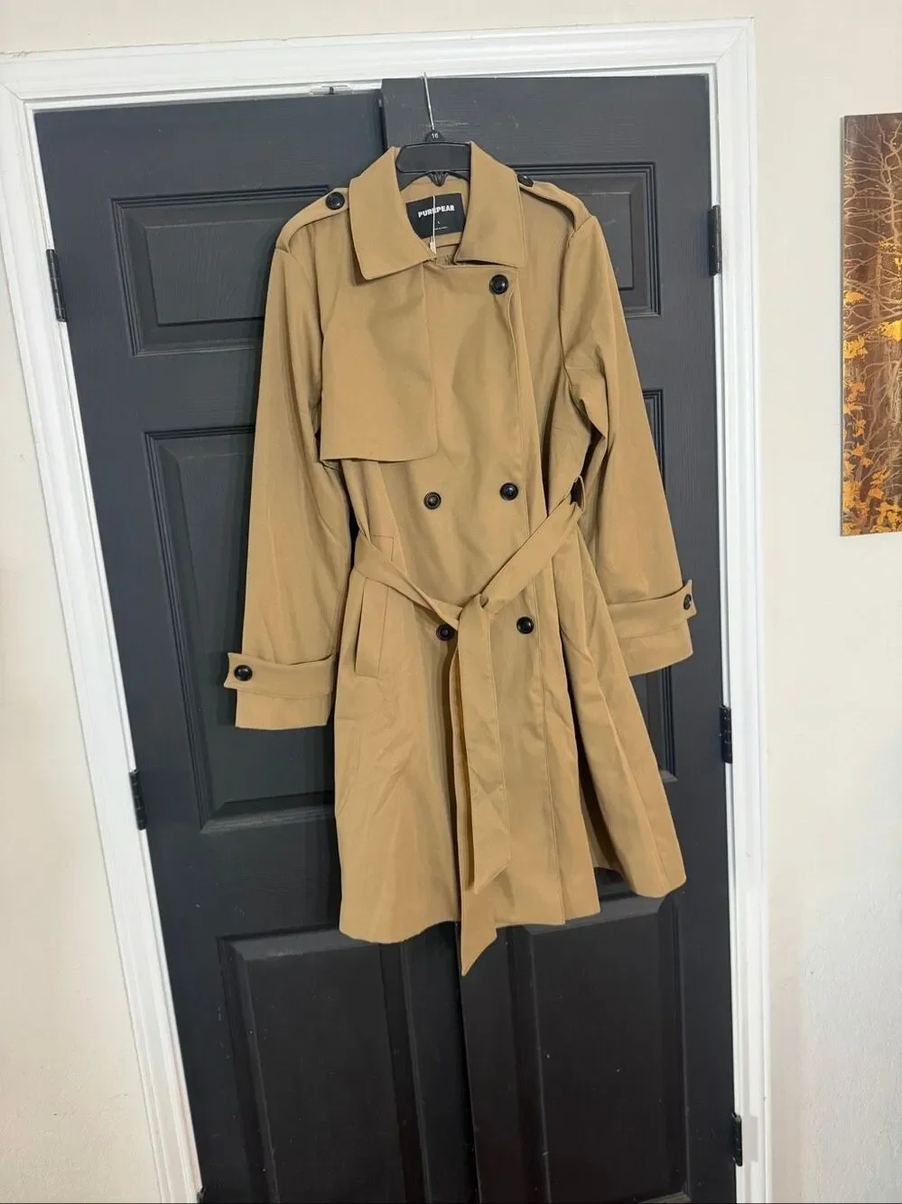 Purepear Women Spring Jackets Long Trench Coats Water Resistant NWT Size L